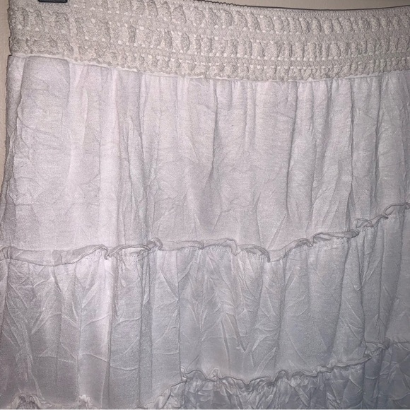 AGB White Tiered Maxi Skirt Bohemian M - Picture 5 of 8